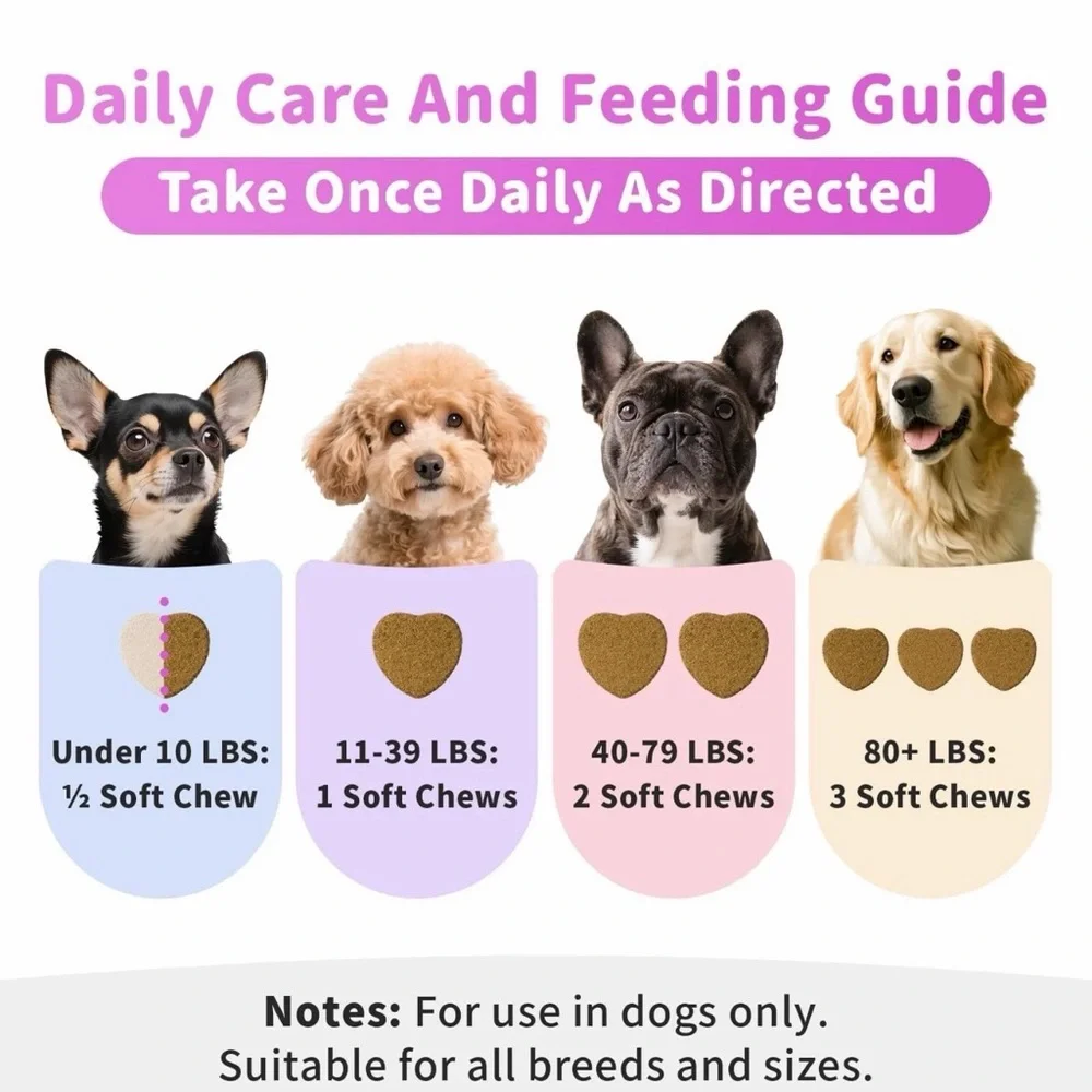 Poppow Itch & Immune Dog Chews - AIDS in SkinComfort & Calming - 90 count